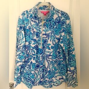 Lilly Pulitzer Skipper Popover Shell Me You love Me in Turquoise Oasis Large